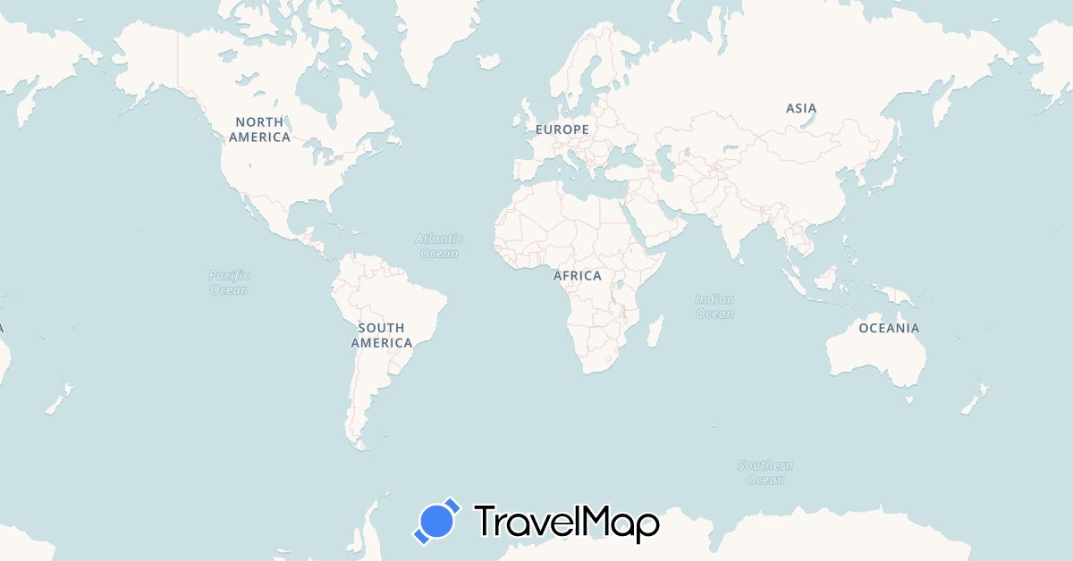 TravelMap itinerary: driving, plane, hiking, hiking, walking in Kenya, Netherlands, Rwanda, Tanzania, United States (Africa, Europe, North America)